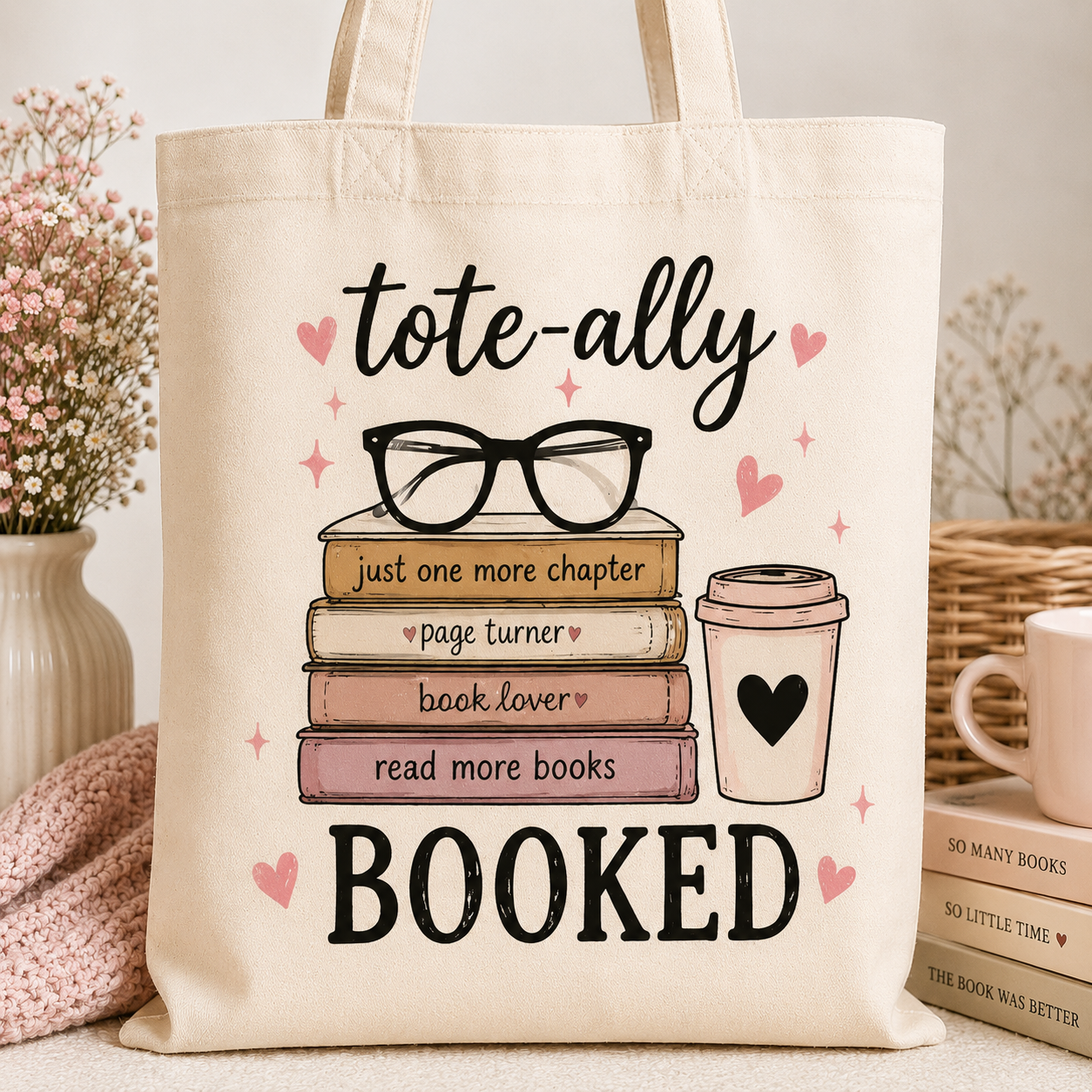 Tote-ally Booked Canvas Tote Bag