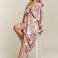 Printed V-Neck Batwing Sleeve Dress