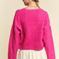 Diamond Cable Pattern Drop Shoulder Sweater