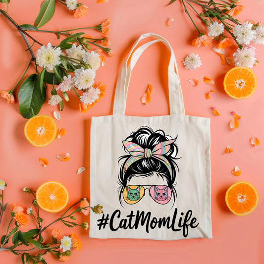 Cat Mom Life Tote Bag