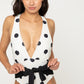 Marina West Swim Beachy Keen Polka Dot Tied Plunge One-Piece Swimsuit