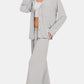 Button Down Long Sleeve Top and Pants Lounge Set