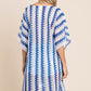 Tied Striped Plunge Half Sleeve Cover-Up