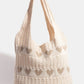 Fame Contrast Heart Crochet Tote Bag