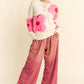 Rhinestone Drawstring Wide Leg Pants