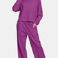 Round Neck Raglan Sleeve Top and Elastic Waist Pants Set