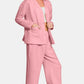 Quilted Button Up Long Sleeve Top and Pants Lounge Set