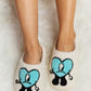 Melody Love Heart Print Plush Slippers