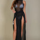 High Split Mesh Sheer Maxi Skirt