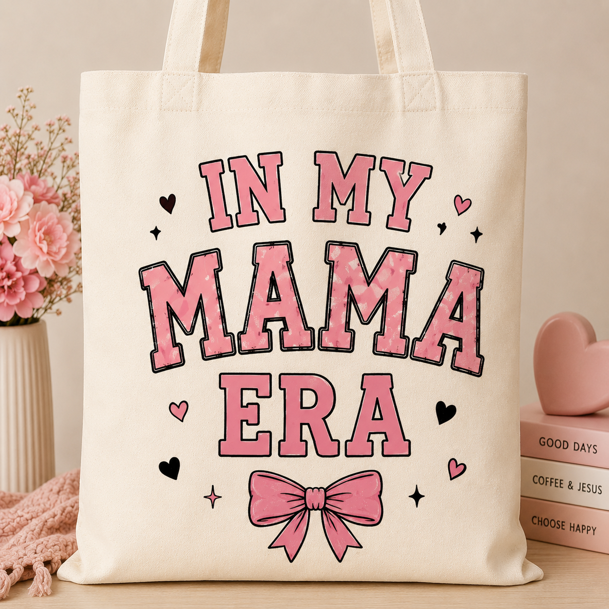 In My Mama Era Canvas Tote Bag