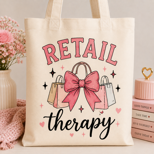 Retail Therapy Canvas Tote Bag