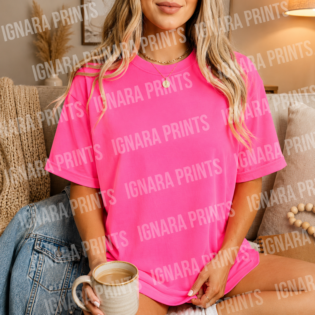 Neon Pink Unisex Gildan Tee