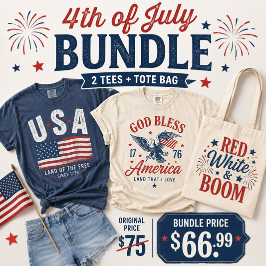 2 Graphic Tees + Tote Bag Bundle