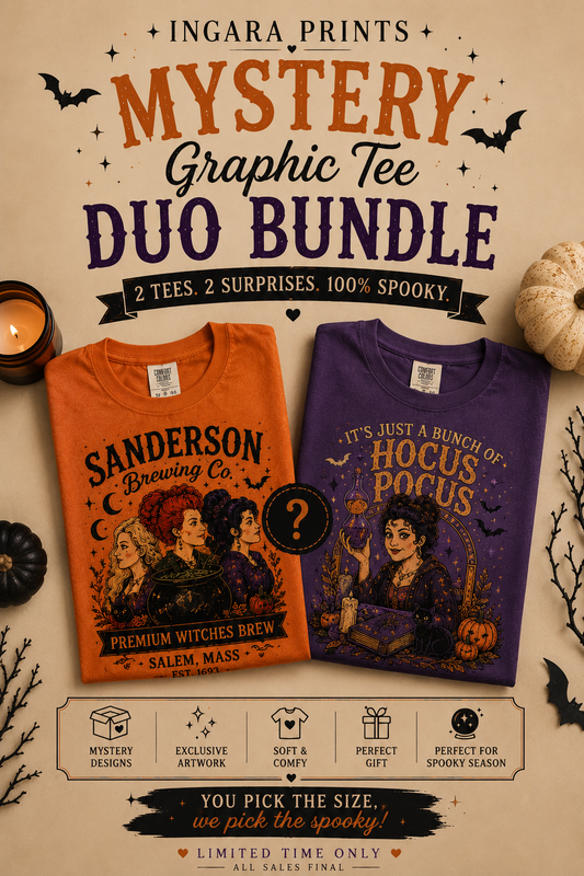 Summerween Mystery Graphic Tee Duo Bundle (2 Gildan Tees)