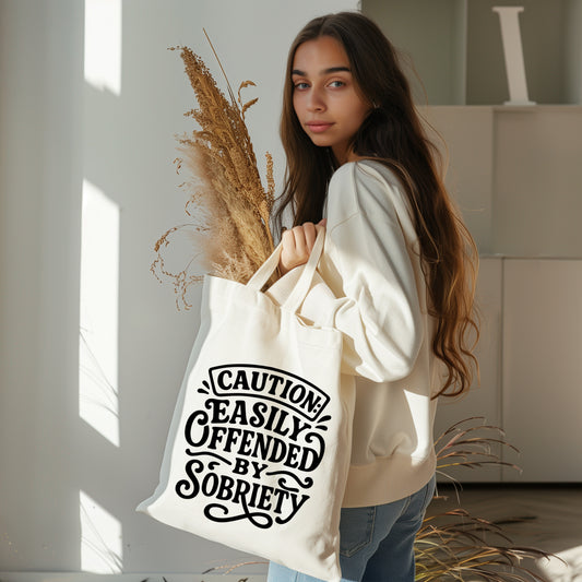 Caution, Easily Offended Tote Bag