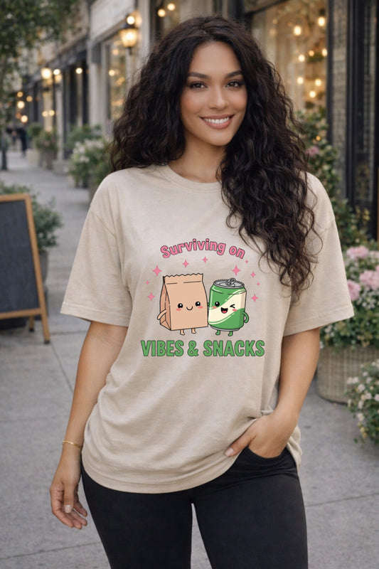 Surviving On Vibes & Snacks Tee