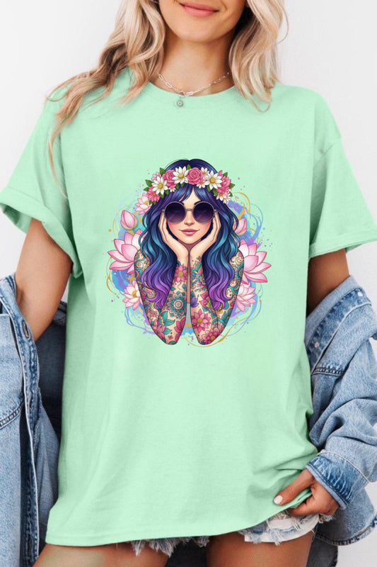 Queen Flower Girl Tatted Tee