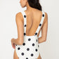 Marina West Swim Beachy Keen Polka Dot Tied Plunge One-Piece Swimsuit