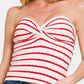 Twisted Sweetheart Neck Striped Tube Top