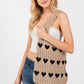 Fame Contrast Heart Crochet Tote Bag