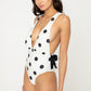 Marina West Swim Beachy Keen Polka Dot Tied Plunge One-Piece Swimsuit