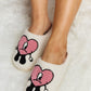 Melody Love Heart Print Plush Slippers