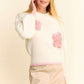 Flower Patch Fuzzy Mock Neck Sweater