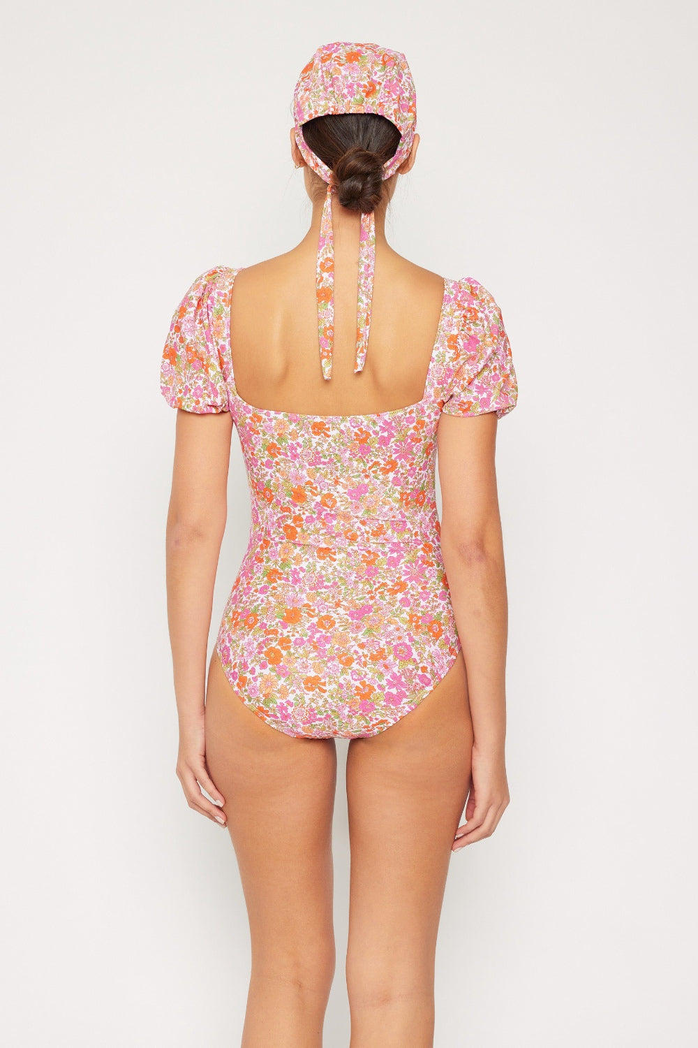 Swim Floral Puff Sleeve One-Piece