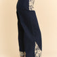 Lace Applique Wide Leg Jeans